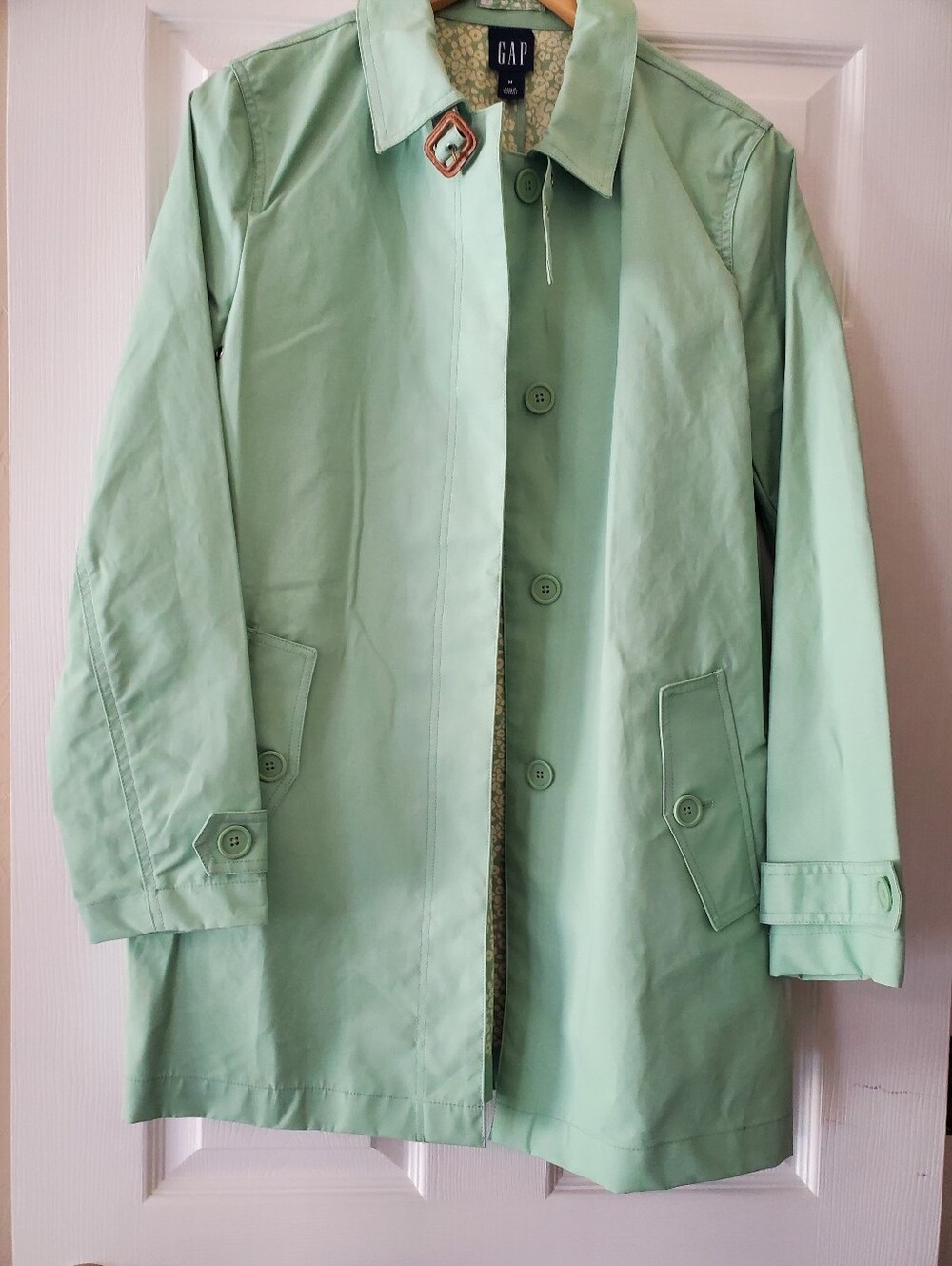 GAP Light Mint Green Classic Trench Coat